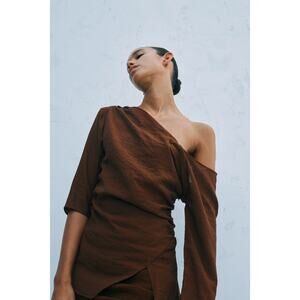 Zara Brown Blouse Top